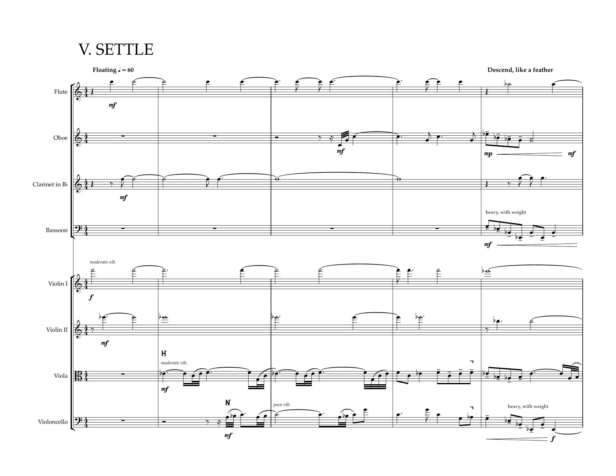 Kami, V. Settle — first page of the score